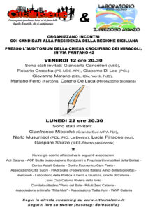 Non sudditi bensì cittadini… Incontriamo i candidati alla Presidenza della Regione Sicilia